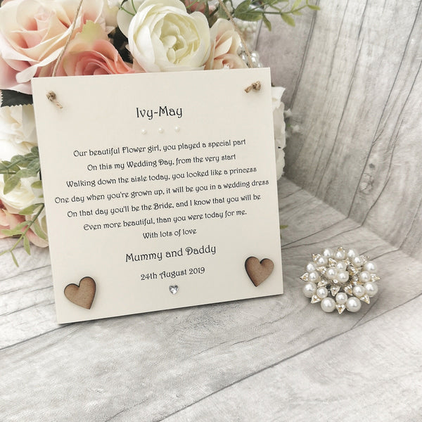 Flower girl thank you wedding gift, personalised wedding day thank you, wedding party gift, bridal party idea, Gift from bride,