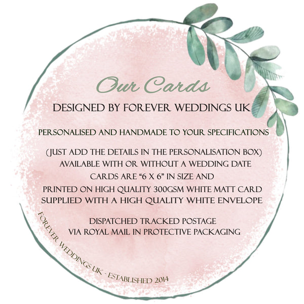 Ring Bearer Thank you Card, Personalised Wedding Card, Card from Bride, Boho Wedding, Bridal Party Card