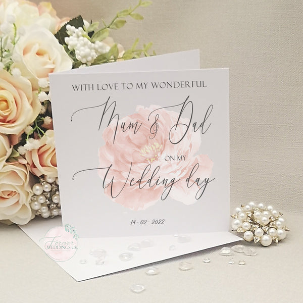 To My Mum Wedding Day Card, Parents Wedding Card, Floral Wedding, Bridal Party Card, Wedding Card, Thank you Wedding