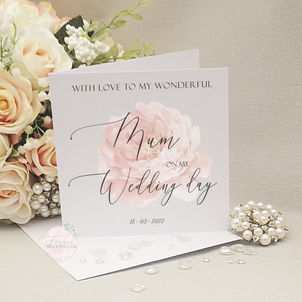 Mum and Dad Wedding Day Card, Parents Wedding Card, Floral Wedding, Bridal Party Card, Wedding Card, wedding morning card, Card from Bride