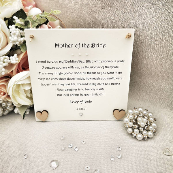 Mother of the Bride gift, To my Mum on my wedding day gift, Mother of the Bride poem, Wedding gift for Mum, Wedding Keepsake