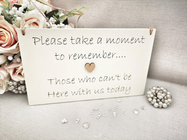 Please take a moment to remember those not here today sign, Wedding Memorial sign, Rustic Memory Table Sign, In Loving Memory