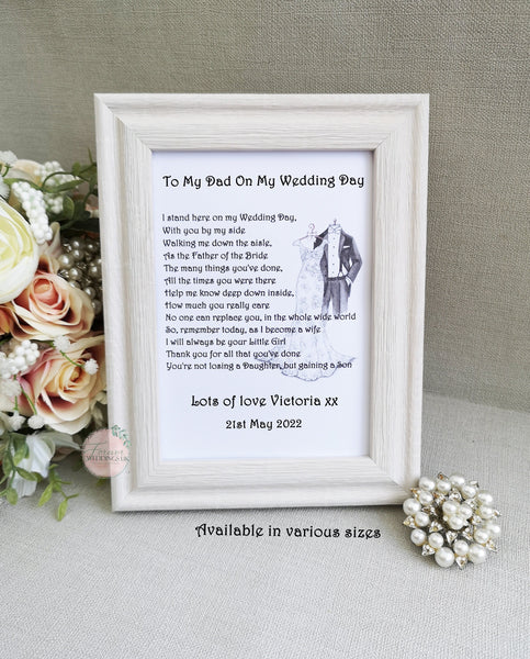 To my Mum on my Wedding Day, Mother of the Bride Poem, Mum Print Gift, Wedding Parents Gift