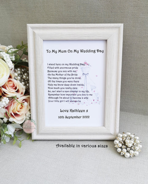 Father of the Bride Gift, To my Dad on my wedding day, Wedding Print, Gift from Bride to Dad