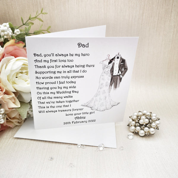 Father of the Bride Gift, Wedding gift for parent, To my Dad on my wedding day gift, Gift for Dad on wedding day, Parent of the bride gift