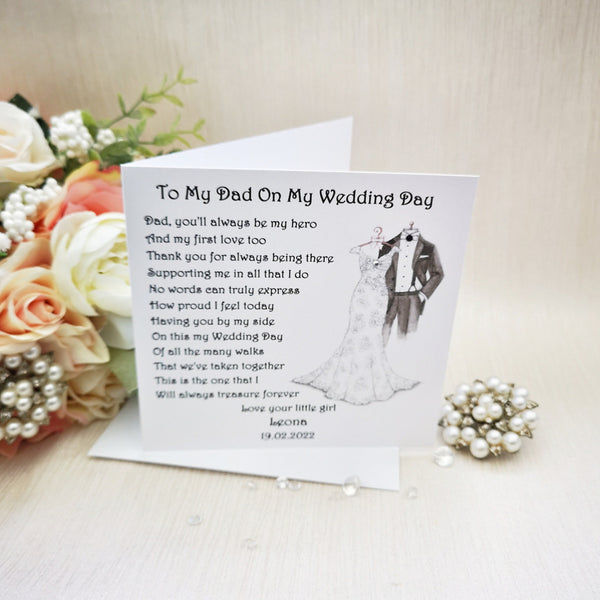 Father of the Bride Gift, Wedding gift for parent, To my Dad on my wedding day gift, Gift for Dad on wedding day, Parent of the bride gift