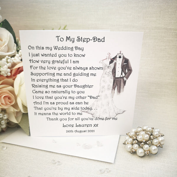 Step-Father of the Bride Gift, Personalised Step Dad thank you gift from the Bride, Bridal party gift, wedding party gift, on my wedding day