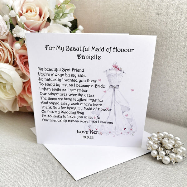 Maid of Honour thank you gift from Bride, Personalised wedding party gift, Bridal party, Maid of Honour Gift, Bridesmaid box filler