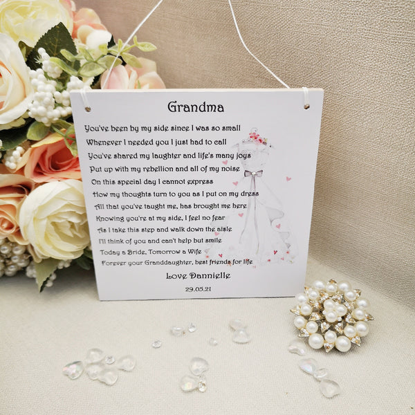 Mother of the bride gift, To my Mum on my wedding day, Gift for Mother of the Bride, Mother of the bride poem,  Wedding thank you for Mum