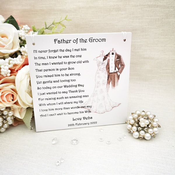 Mother of the Groom gift from Bride, Personalised wedding thank you gift, Bridal party gift, Father of the Groom and parents of the Groom