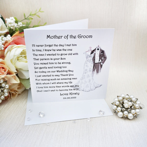 Mother of the Groom gift from Bride, Personalised wedding thank you gift, Bridal party gift, Father of the Groom and parents of the Groom