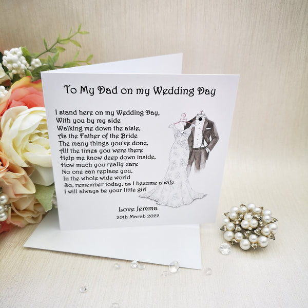 Father of the Bride wedding gift, Personalised poem Dad gift from Bride, Wedding Party Gift, Gift for Dad on Wedding day, bridal party gift