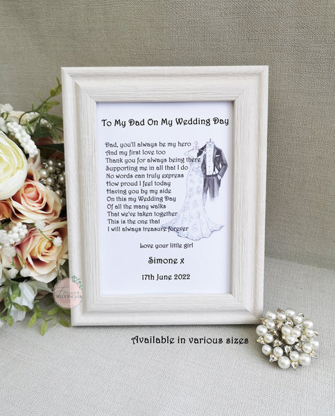 Personalised Father of the Bride gift from daughter, Wedding gift to Dad, Wedding Party Gift, present from Bride, Bridal party gift idea