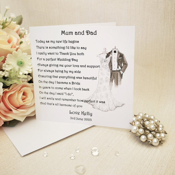 Mum and Dad Wedding Day Print, Wedding Parent Gift, Mother and Father of the Bride, Gift from Bride