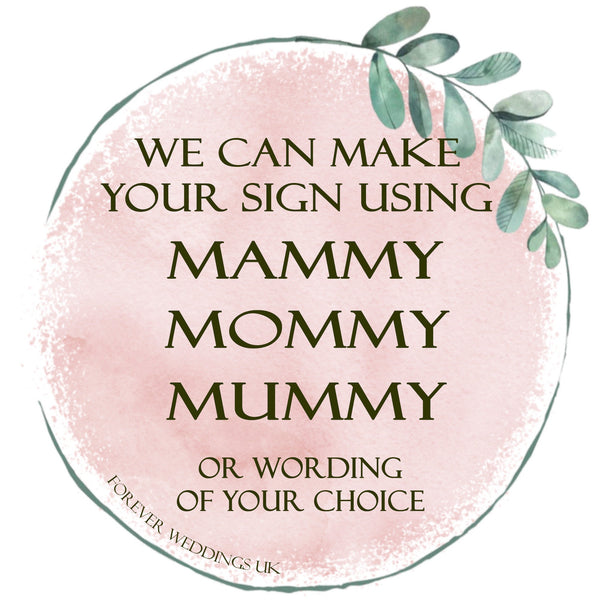 Daddy here comes Mummy sign, Here comes Mammy, Mommy, Funny Pageboy rustic wedding sign, Wedding decor, Wedding aisle sign