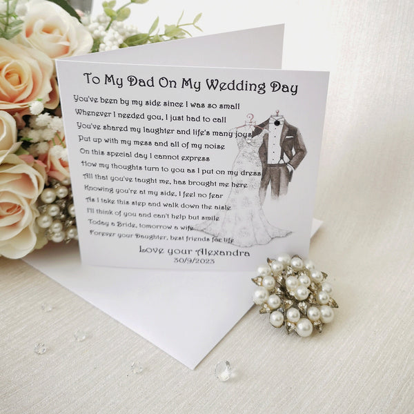 Mother of the Bride Wedding Day Card, Personalised Mum Wedding keepsake Card, Mother of the Bride Wedding poem, To my Mum on my Wedding day