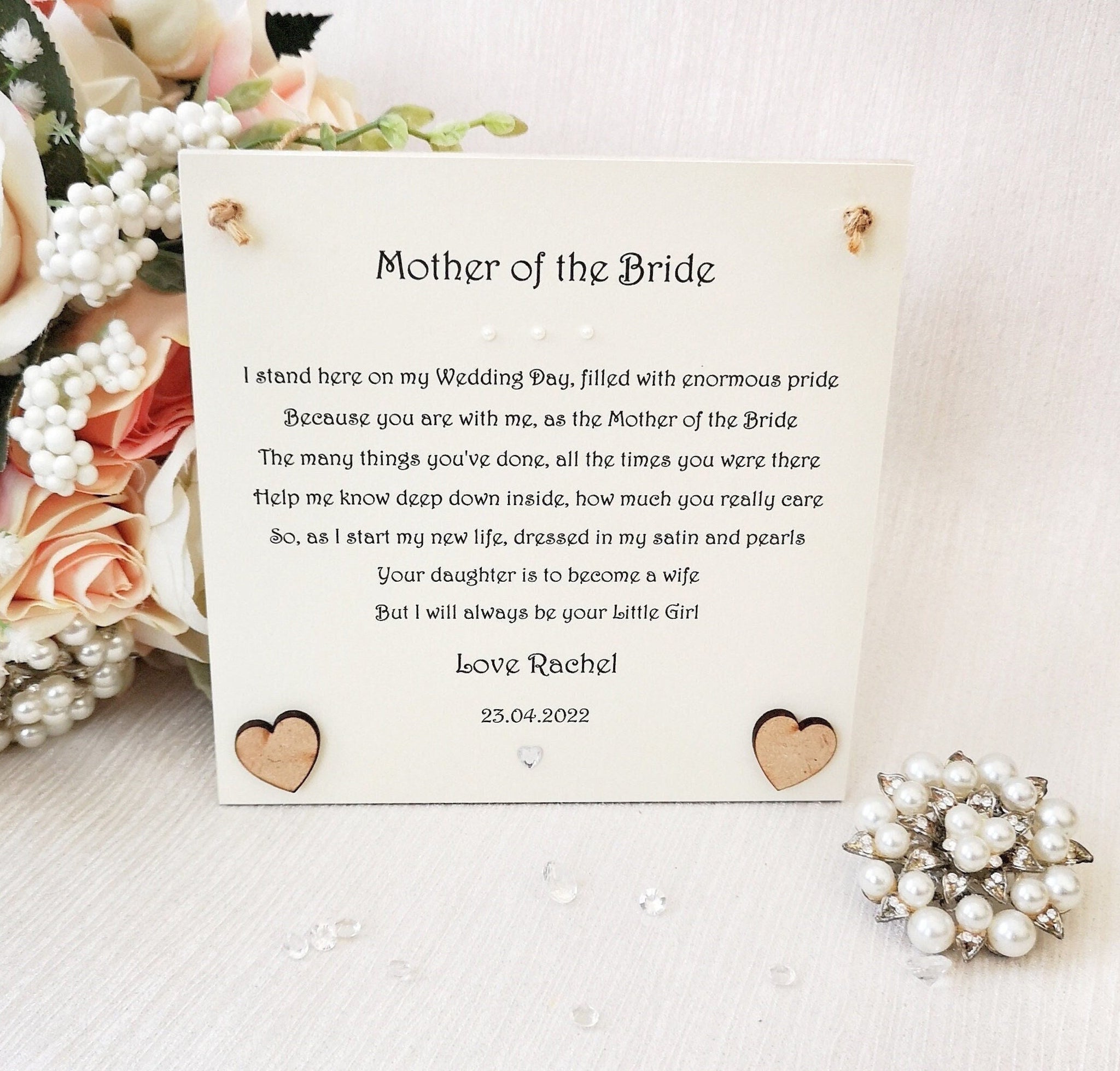 Mother of the Bride gift, To my Mum on my wedding day gift, Mother of the Bride poem, Wedding gift for Mum, Wedding Keepsake