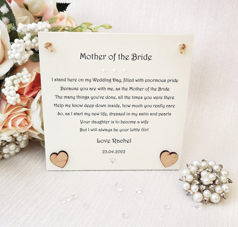 Mother of the Bride gift, To my Mum on my wedding day gift, Mother of the Bride poem, Wedding gift for Mum, Wedding Keepsake