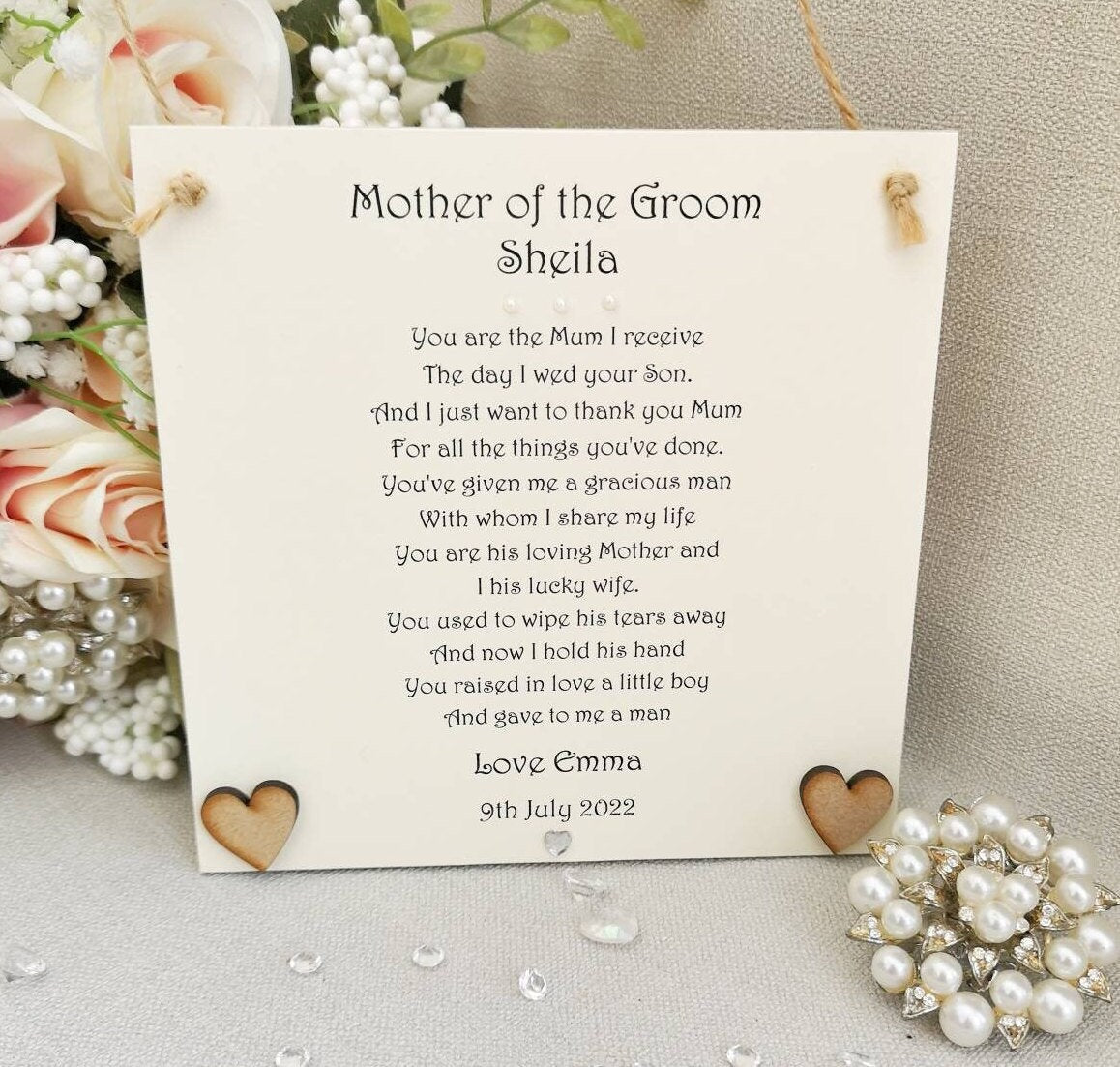 Mother of the Groom Thank You Gift from Bride, Mother of the Groom poem, wedding party gift, Wedding Thank You Gift for Mother of the Groom