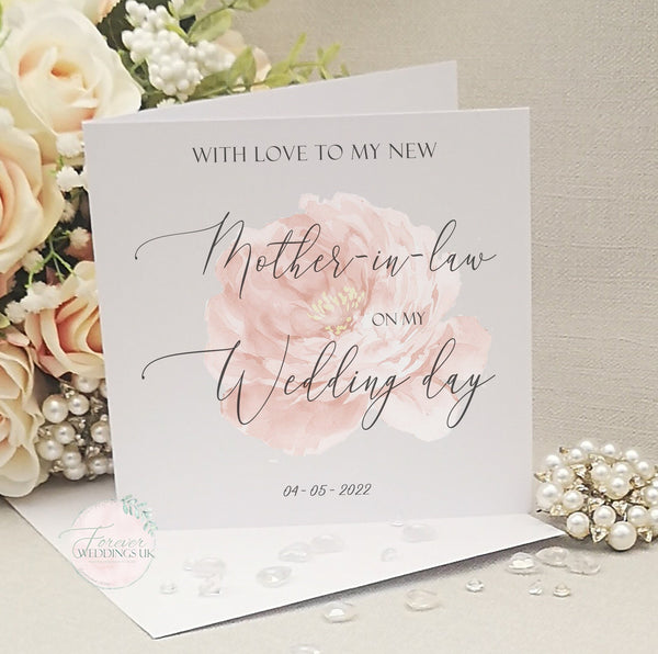 Father in Law Wedding Day Card, Father of the Groom Card, Floral Wedding, Bridal Party Card, Wedding Card, Card from Bride, Card from Groom