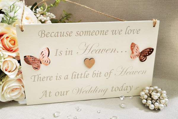 Wedding Memorial Table Sign, In Loving Memory, Loved Ones In Heaven, Wedding Table Decor, Wedding Ceremony Sign