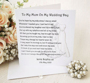 Same Sex Personalised Mother of the Bride Card, Lesbian Wedding, Thank You Card for Mum, Bride and Bride, Gay Wedding Card, Card from Bride,