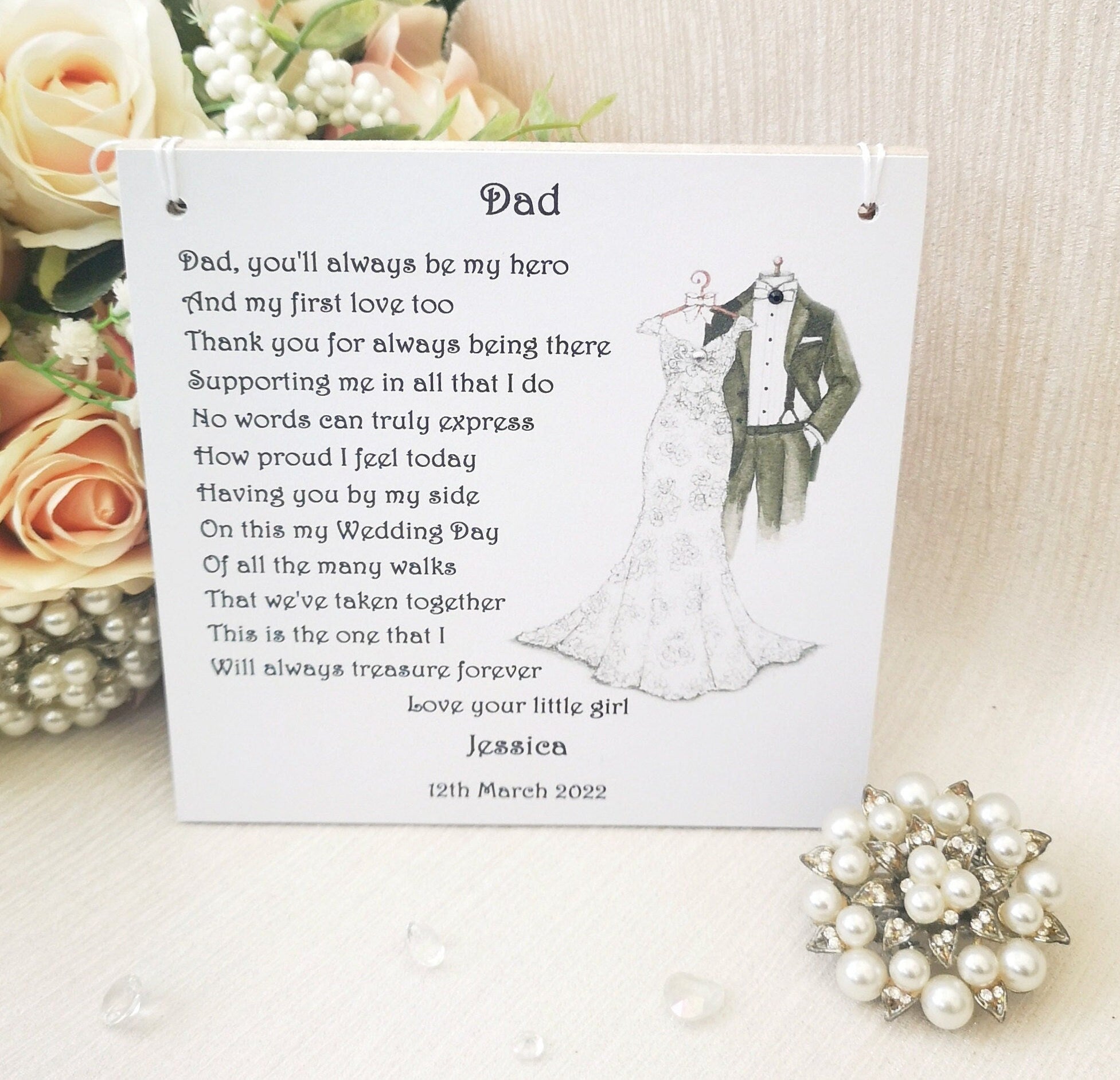 Personalised Father of the Bride gift from daughter, Wedding gift to Dad, Wedding Party Gift, present from Bride, Bridal party gift idea