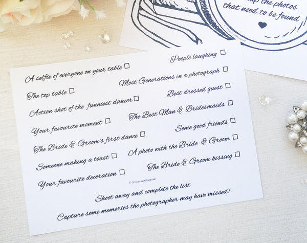 Printable Wedding I Spy Camera Card, INSTANT DOWNLOAD, Guest Ice Breaker, Wedding Table Games Card, Wedding Ideas, DIY Wedding Decor