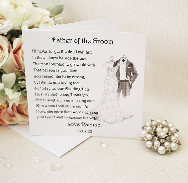 Mother of the Groom Wedding Day Card, Thank you Mother of the Groom Card, Card to new Mother in Law