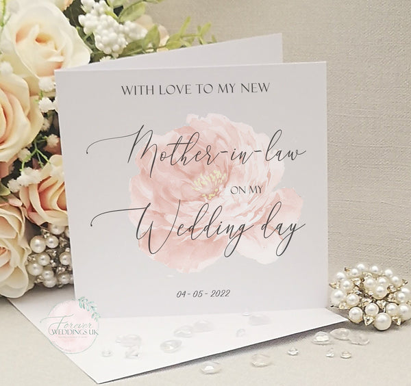 Mother of the Groom Card, Mother-in-law Wedding Day Card, Bridal Party Card, Wedding Card, Card from Bride