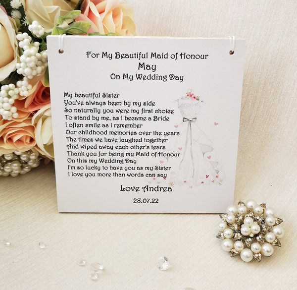 Personalised bridesmaid thank you gift,  Bridesmaid poem, Thoughtful bridesmaid gift from Bride, Bridesmaid Box idea, Sister, Friend