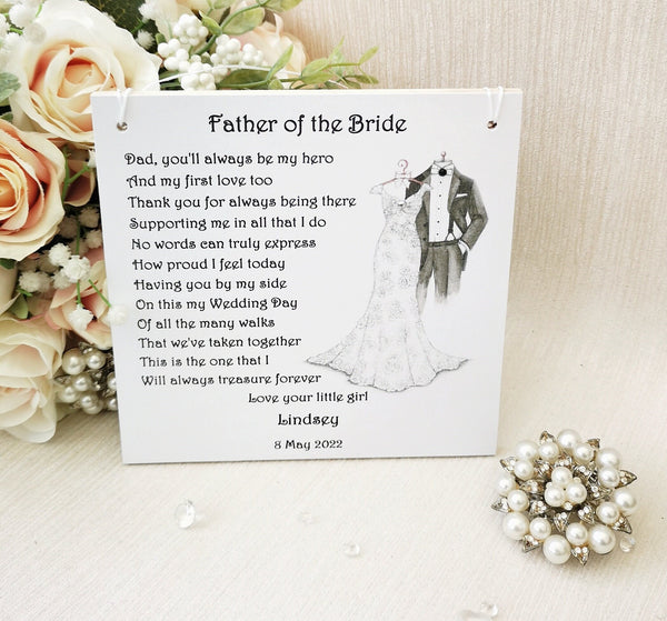 Personalised Father of the Bride gift from daughter, Wedding gift to Dad, Wedding Party Gift, present from Bride, Bridal party gift idea