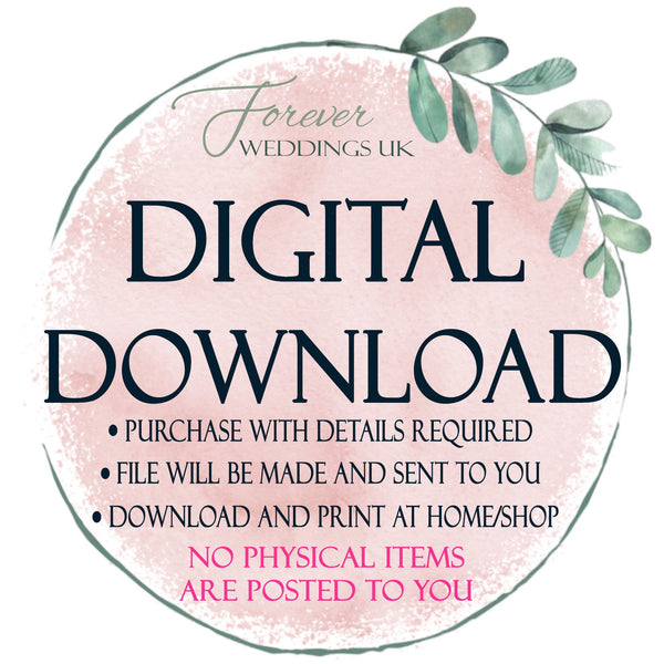 Personalised Mum and Dad Wedding Thank You, 8" x 10" or A4 Digital Print, Mother and Father of the Bride Printable gift, Gift from Bride