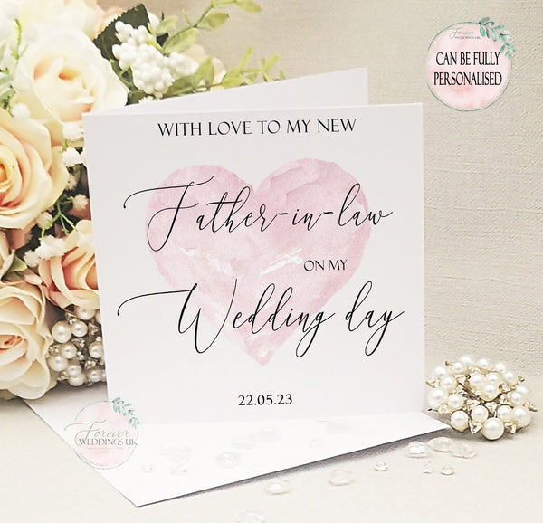 Wedding card for your Mother and Father-in-law, Card from Bride or Groom, Personalised Wedding Card, On our Wedding day