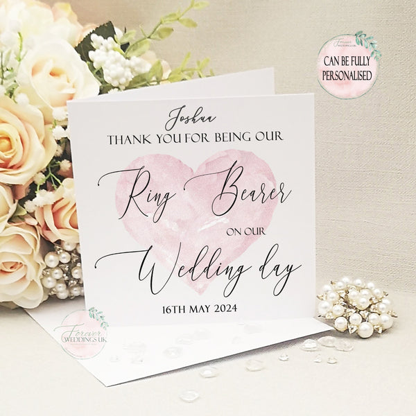 Thank you for reading at our Wedding, Wedding role thank you card, Reading, Ring Bearer, Witness, Card from Bride and Groom, Custom Card