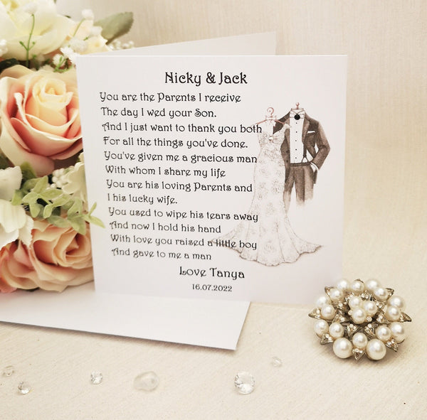 Personalised Mother and Father of the Groom Print, Parents Wedding Gift, Mother of the Groom Gift