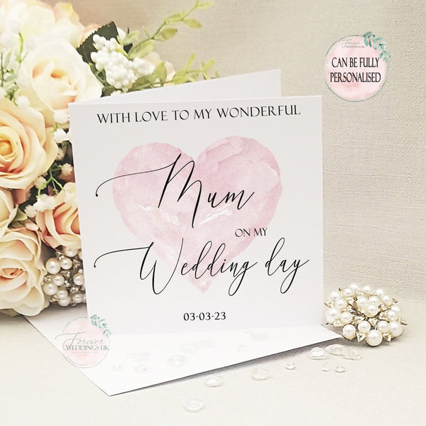 Card for Parent on my Wedding Day, Mum and Dad Wedding, Daughter Wedding Day, Simple Wedding Card