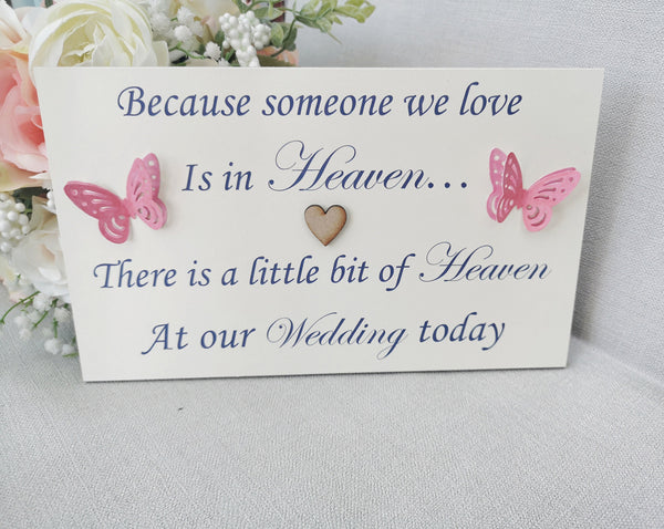 Wedding Memorial Table Sign, In Loving Memory, Loved Ones In Heaven, Wedding Table Decor, Wedding Ceremony Sign