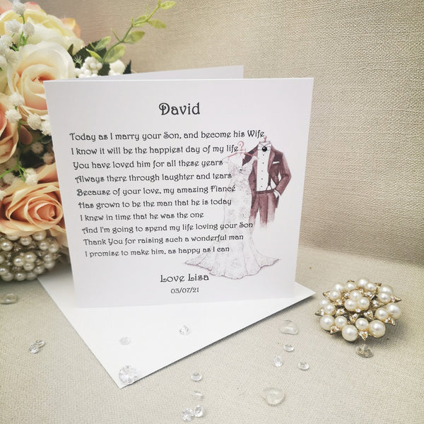 Father of the Groom Gift, Mother or Parents of the Groom, Parent Wedding Gift, Wedding Poem Print, Gift from Bride, Parent Wedding poem