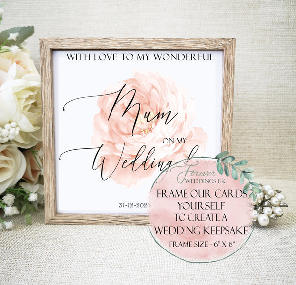 Personalised Maid of Honour, Matron of Honour Thank You Wedding Day Card, Floral Wedding, Bridal Party Card, Wedding Card from Bride