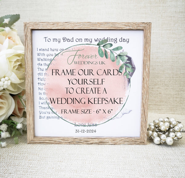 Mother and Father of the Groom Card, Wedding Poem Card, Thank You Card from Bride, Bridal Party Card, Personalised Wedding Keepsake Card