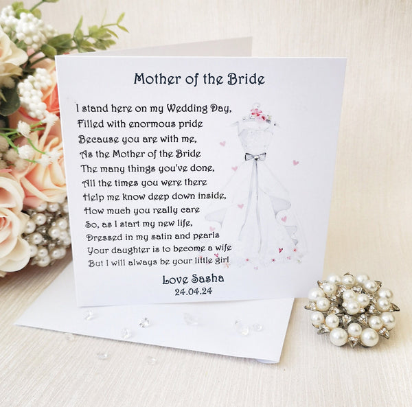 Father of the Bride Wedding Day Card from Bride, To my Dad on my wedding day, Personalised Wedding, Dad Wedding Thank You Poem Keepsake