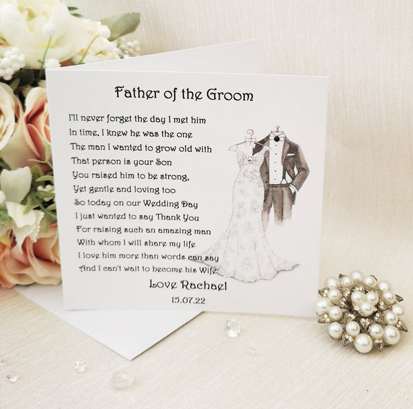 Father of the Groom Gift,  Parent Wedding Gift, Mother or Parents of the Groom, Wedding Poem Print