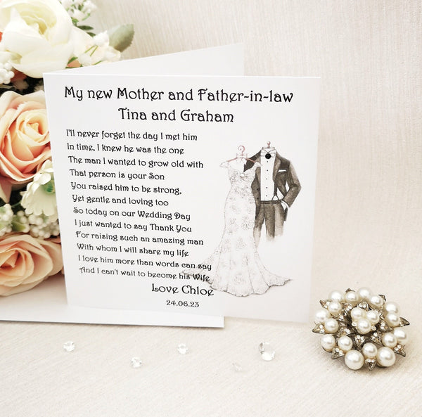 Mother and Father of the Groom Wedding thank you, Personalised Print, Parents Wedding Gift, Gift from Bride