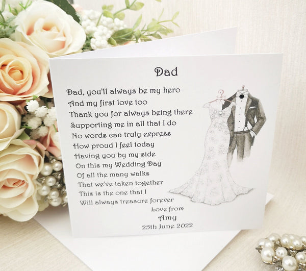 Father of the Bride Gift, Dad Wedding poem print from Daughter, Wedding Parent Gift