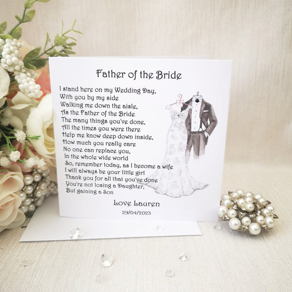 Father of the Bride Gift, To my Dad on my wedding day, Wedding Print, Gift from Bride to Dad