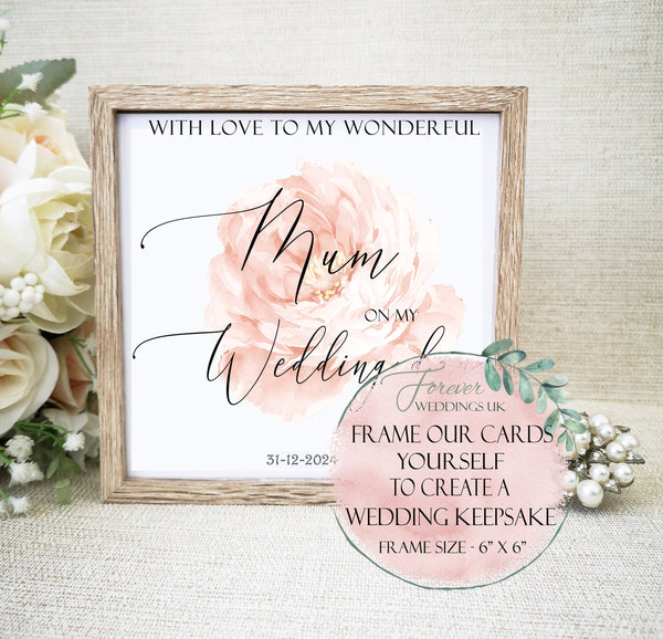 Best Woman Personalised Thank You Wedding Day Card, Peach flower design