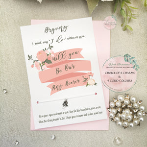 Will you be our Ring Bearer Card and Charm Bracelet, Wedding Reader Gift, Personalised Bridal Party Proposal Gift, Wedding Jewellery