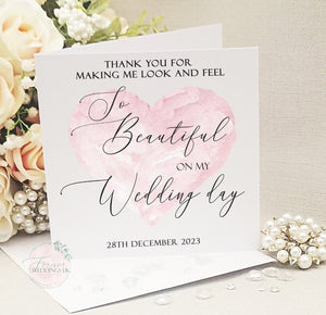 Make Up Artist Thank You Card, Wedding Vendor Thank You Cards, Hairdresser Card, Florist Card, On My Wedding Day Thank You card from Bride