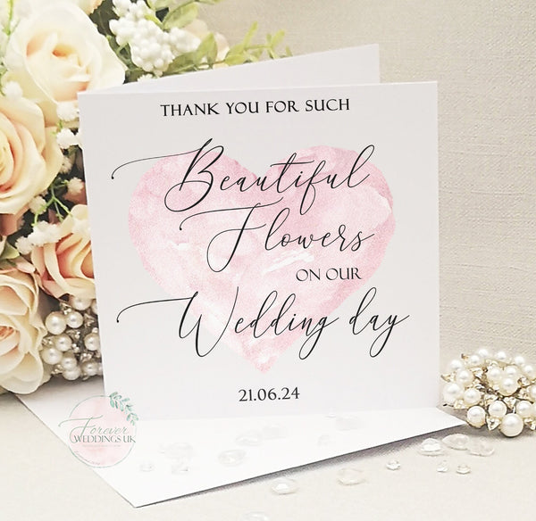 Make Up Artist Thank You Card, Wedding Vendor Thank You Cards, Hairdresser Card, Florist Card, On My Wedding Day Thank You card from Bride